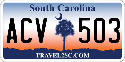 SC license plate ACV503