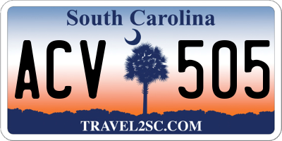 SC license plate ACV505
