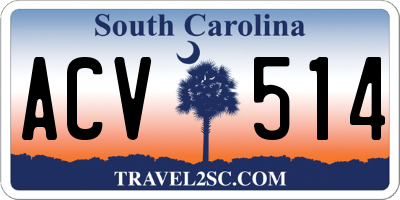 SC license plate ACV514