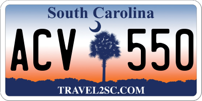 SC license plate ACV550