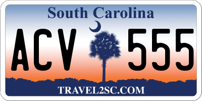 SC license plate ACV555