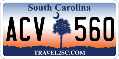 SC license plate ACV560