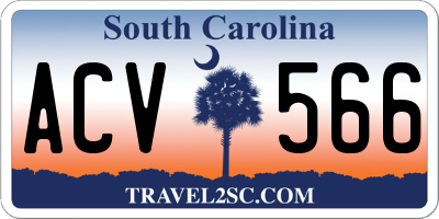 SC license plate ACV566