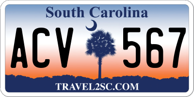 SC license plate ACV567