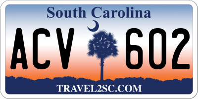 SC license plate ACV602