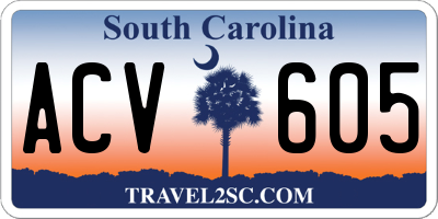 SC license plate ACV605