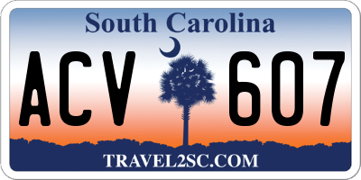 SC license plate ACV607