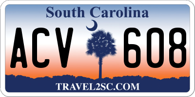 SC license plate ACV608