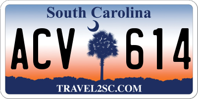 SC license plate ACV614