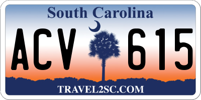SC license plate ACV615