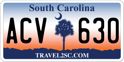 SC license plate ACV630