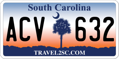 SC license plate ACV632