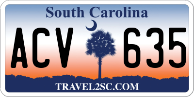 SC license plate ACV635
