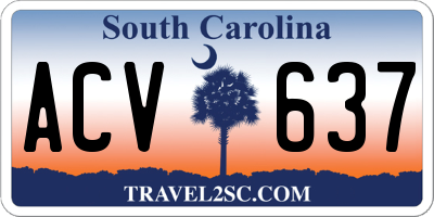 SC license plate ACV637