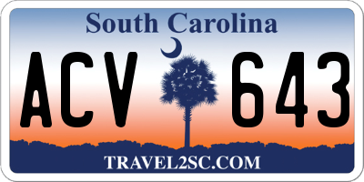 SC license plate ACV643