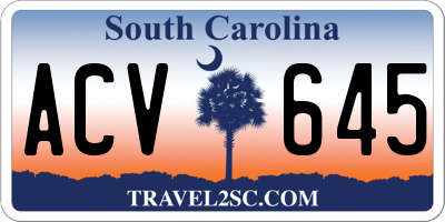 SC license plate ACV645