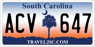 SC license plate ACV647