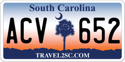 SC license plate ACV652