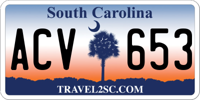 SC license plate ACV653