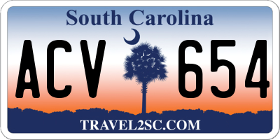 SC license plate ACV654