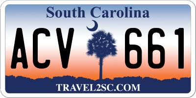 SC license plate ACV661