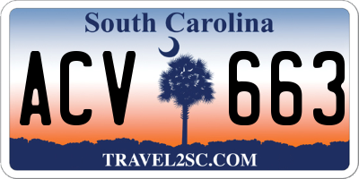 SC license plate ACV663