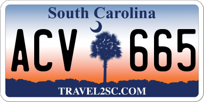 SC license plate ACV665