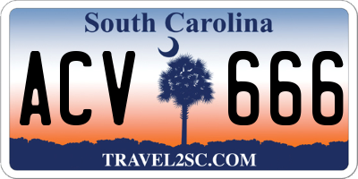 SC license plate ACV666