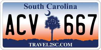SC license plate ACV667