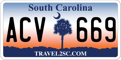 SC license plate ACV669