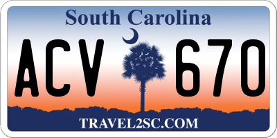 SC license plate ACV670