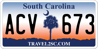 SC license plate ACV673