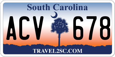 SC license plate ACV678