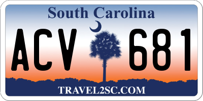 SC license plate ACV681