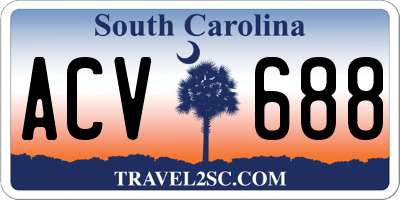SC license plate ACV688