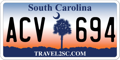 SC license plate ACV694