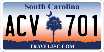 SC license plate ACV701