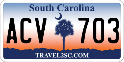 SC license plate ACV703