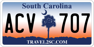 SC license plate ACV707
