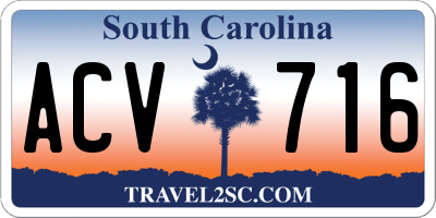 SC license plate ACV716