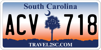 SC license plate ACV718