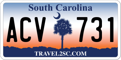 SC license plate ACV731