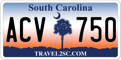 SC license plate ACV750