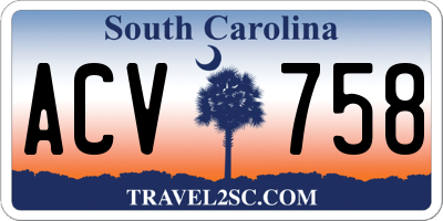 SC license plate ACV758