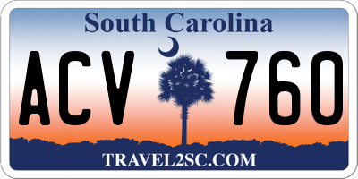 SC license plate ACV760