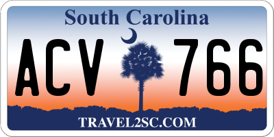 SC license plate ACV766
