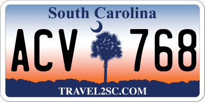 SC license plate ACV768