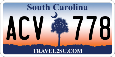 SC license plate ACV778