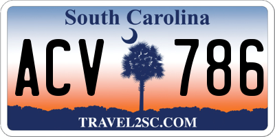 SC license plate ACV786
