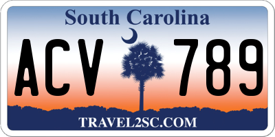 SC license plate ACV789